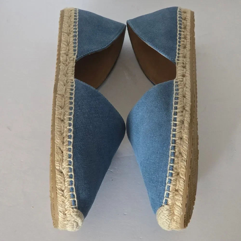 Jimmy Choo Dreya Denim Leather d'Orsay Espadrille Size 41/US11